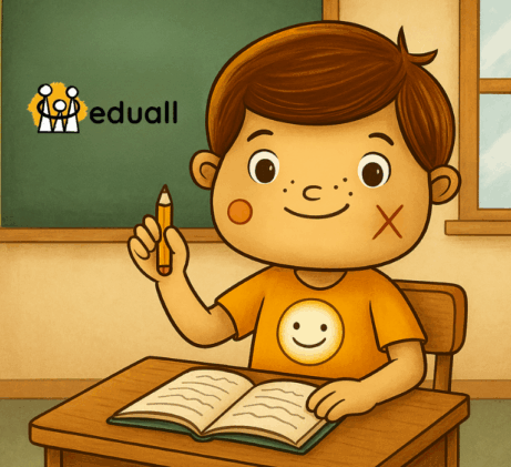 Ilustrace chlapce při kreslení levou rukou, symbolizující zkříženou lateralitu a její vliv na školní výkonnost