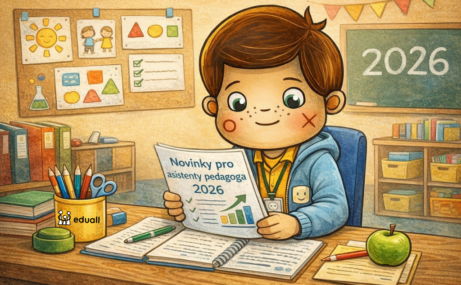 Edáček jako asistent pedagoga ve třídě čte novinky pro asistenty pedagoga platné od roku 2026