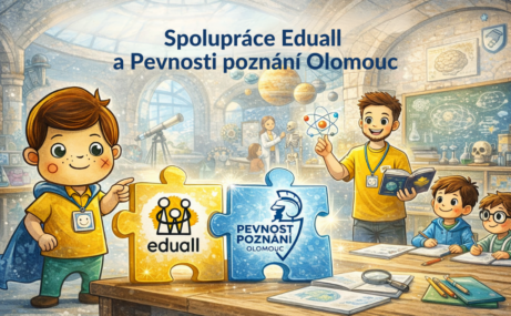 Ilustrace spolupráce Eduall a Pevnosti poznání v Olomouci s Edáčkem a lektory při vzdělávacích aktivitách