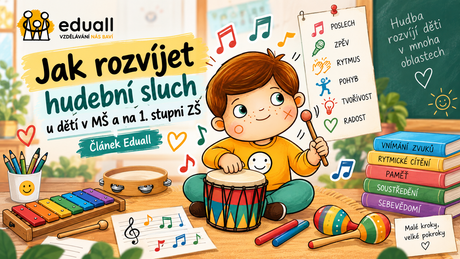 Jak rozvíjet hudební sluch u dětí v MŠ a na 1. stupni ZŠ – Edáček hraje na bubínek a objevuje rytmus, zvuky a hudbu | Eduall